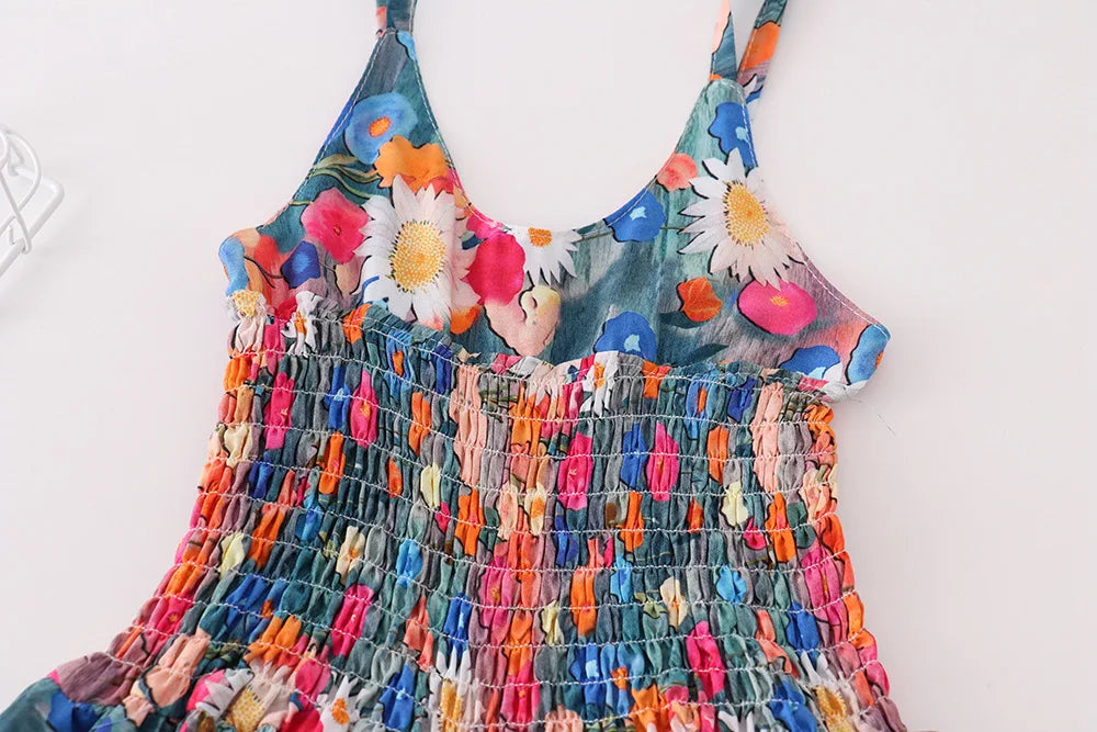 Fashion Summer One Pieces Playsuits Girls Rompers Casual Body Suit Children Clothes Beach Outfits Wide Leg Jumpsuits Kids Bottom