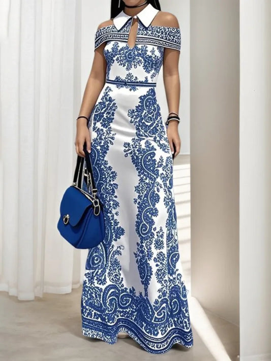 Floral Printed Bodycon Dress for Women Gown Evening Party