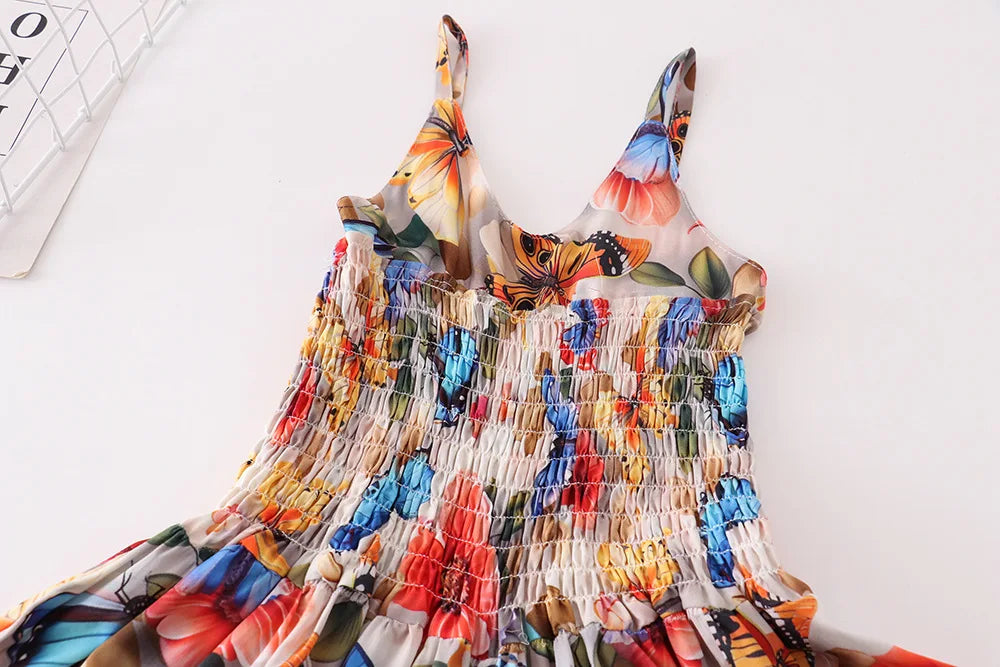 Girls Summer Playsuit Romper Wide Leg Beach Jumpsuit