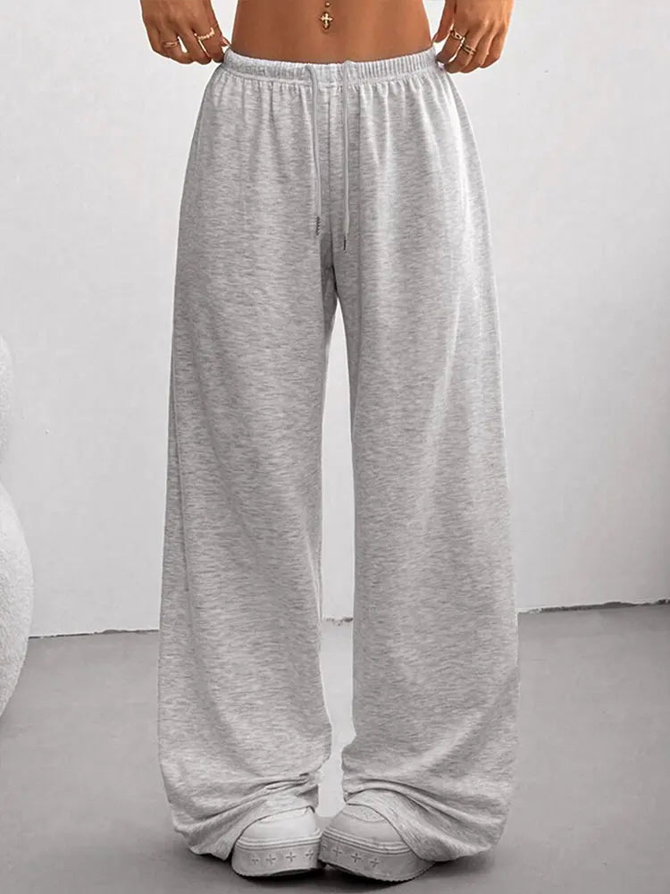 New Women's Trousers Summer Streetwear Fashion Fashion Lace-up Casual Slim Versatile Pants Elegant Lady Knitted Sports Clothing