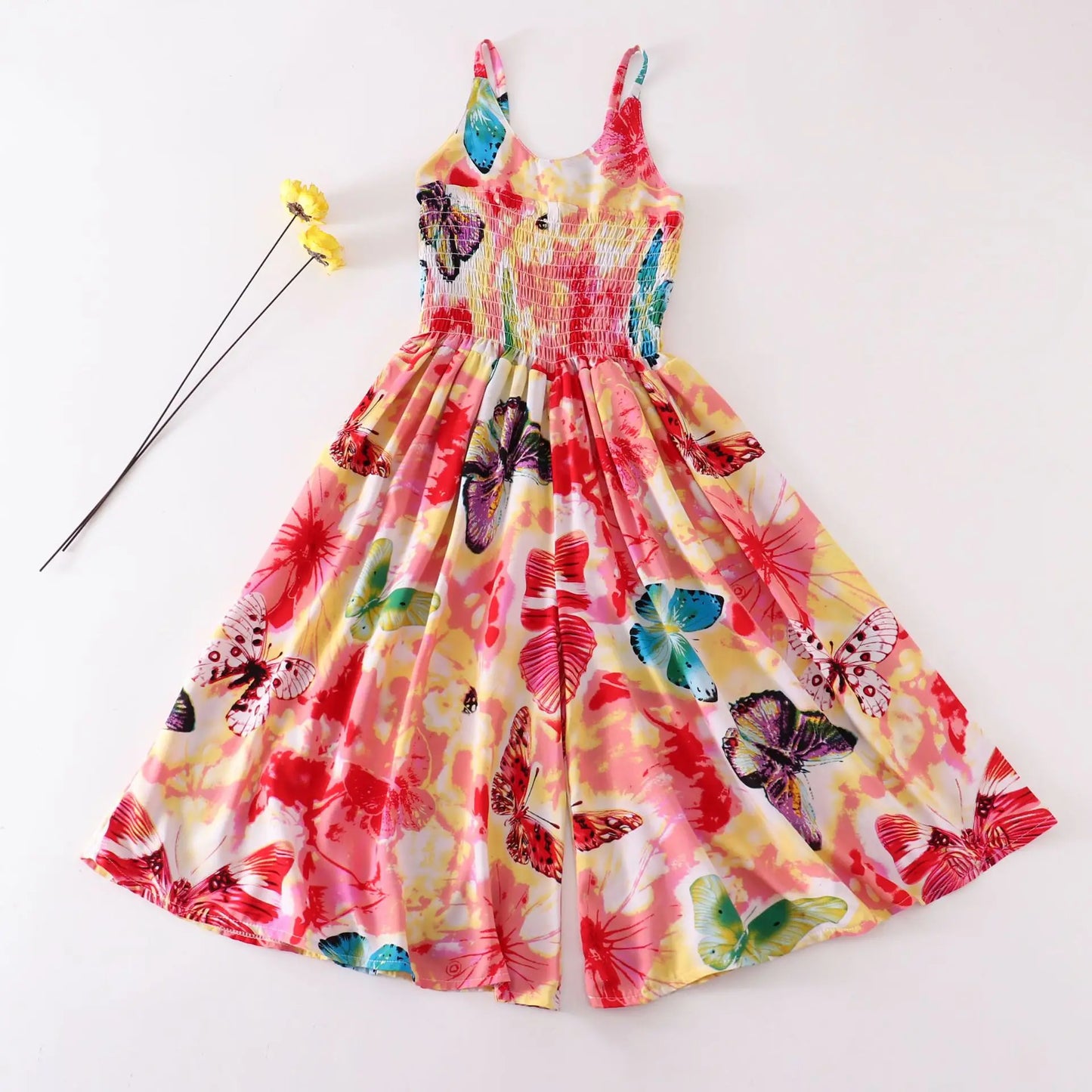 Fashion Summer One Pieces Playsuits Girls Rompers Casual Body Suit Children Clothes Beach Outfits Wide Leg Jumpsuits Kids Bottom