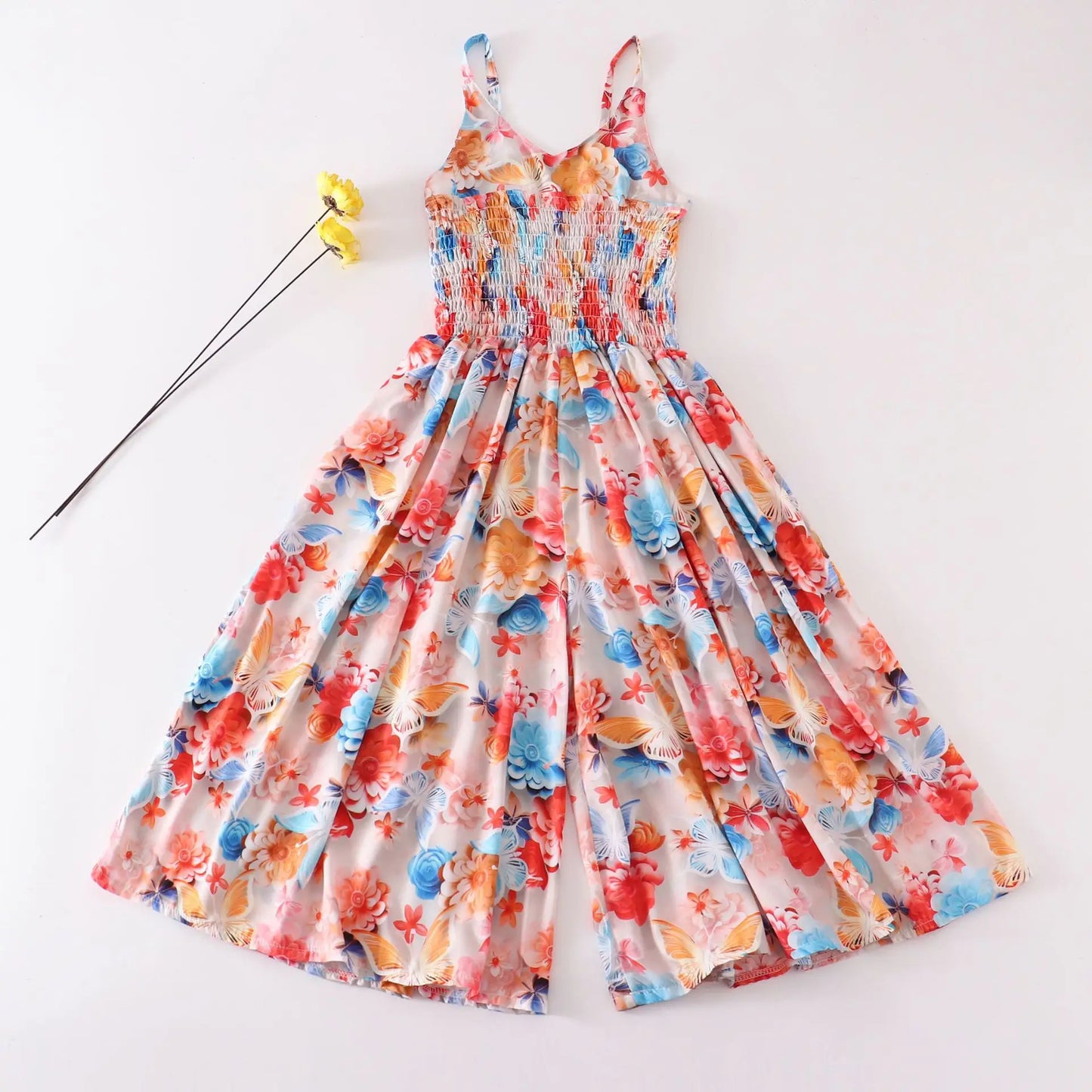 Fashion Summer One Pieces Playsuits Girls Rompers Casual Body Suit Children Clothes Beach Outfits Wide Leg Jumpsuits Kids Bottom