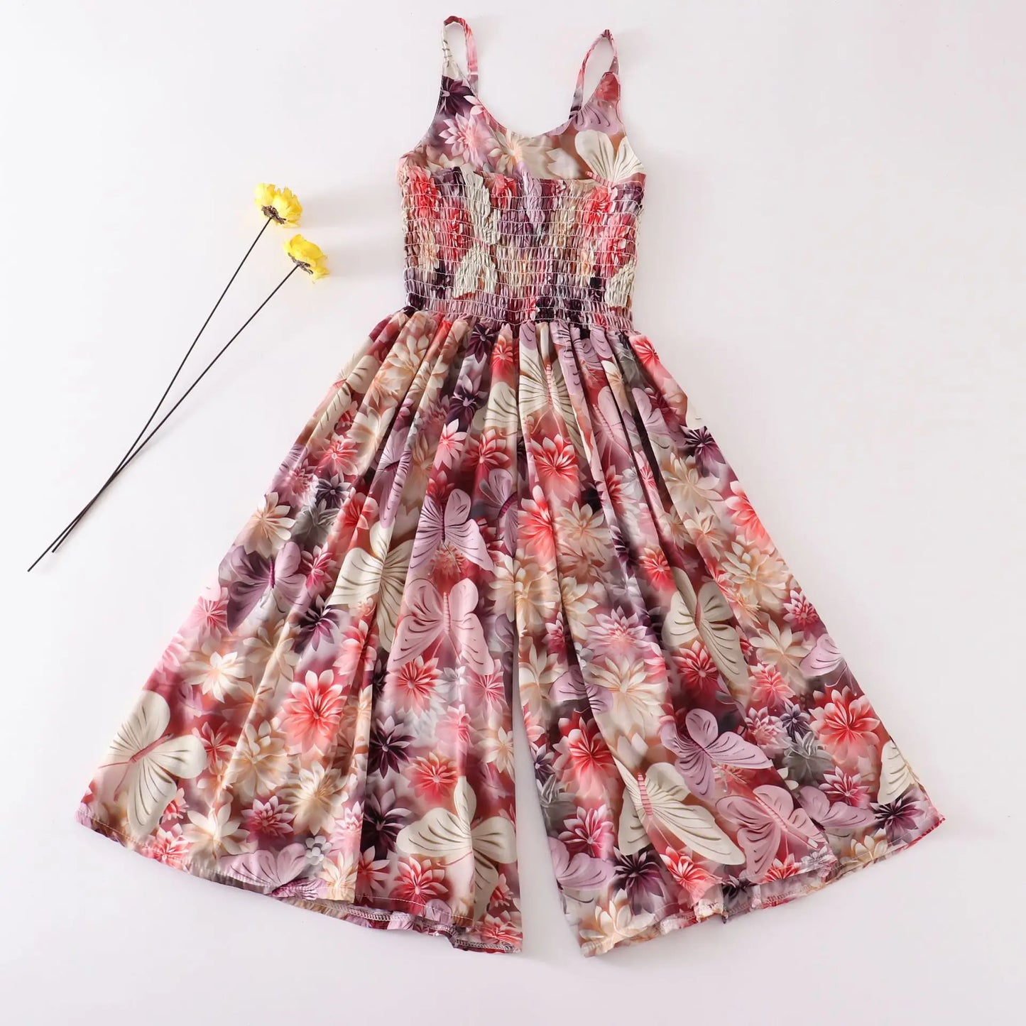 Fashion Summer One Pieces Playsuits Girls Rompers Casual Body Suit Children Clothes Beach Outfits Wide Leg Jumpsuits Kids Bottom