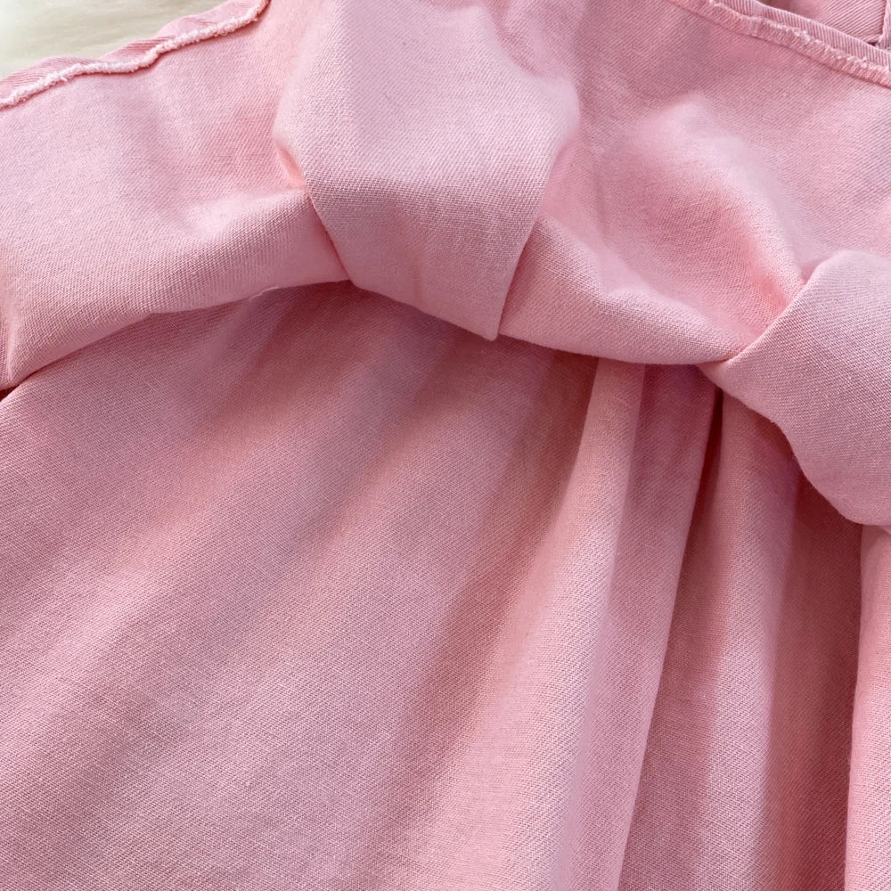 Youth Women Denim Dress Design V-Neck Slim Waist Short Peng Peng Pleated Jeans Dress With Belt Outfits For Girls