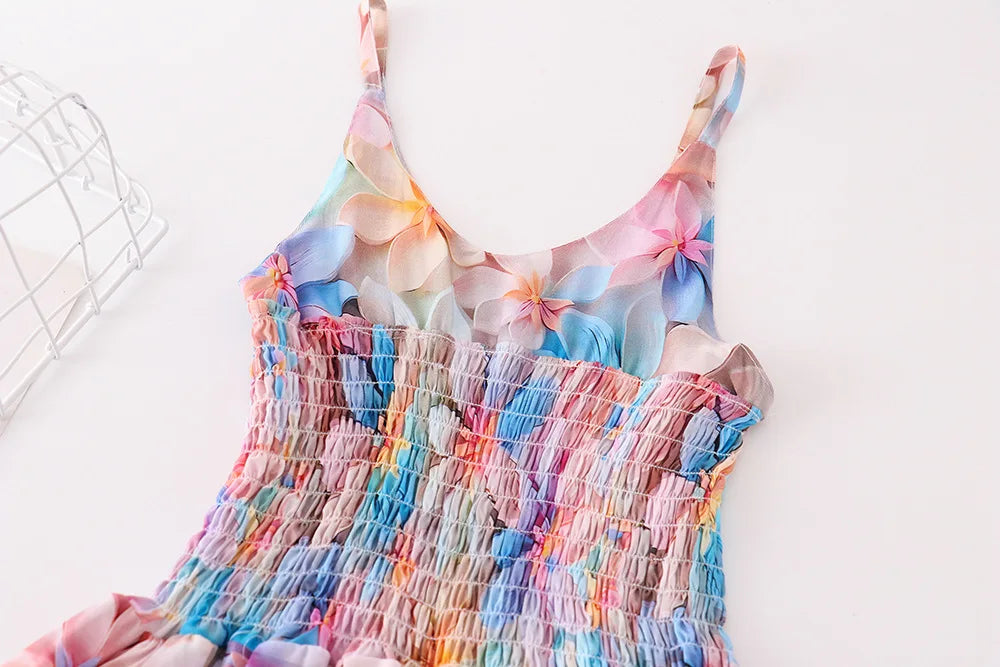 Fashion Summer One Pieces Playsuits Girls Rompers Casual Body Suit Children Clothes Beach Outfits Wide Leg Jumpsuits Kids Bottom