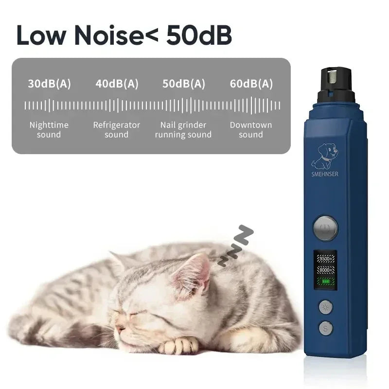 Electric LED Dog Nail Grinder Painless Grooming Tool